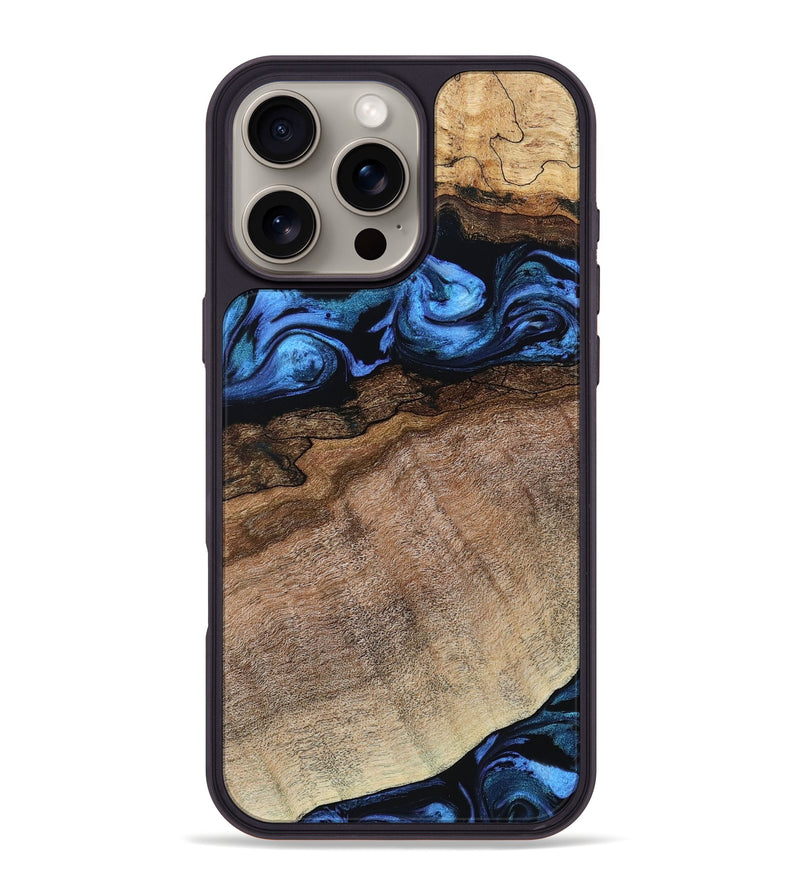 iPhone 16 Pro Max Wood Phone Case - Abel (Blue, 800803)