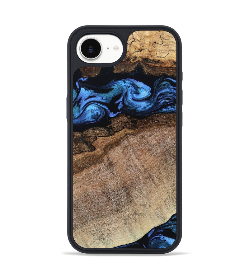 iPhone 16e Wood Phone Case - Abel (Blue, 800803)