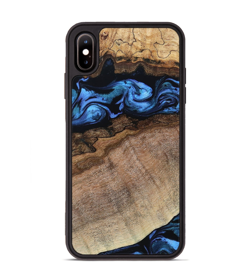 iPhone Xs Max Wood Phone Case - Abel (Blue, 800803)