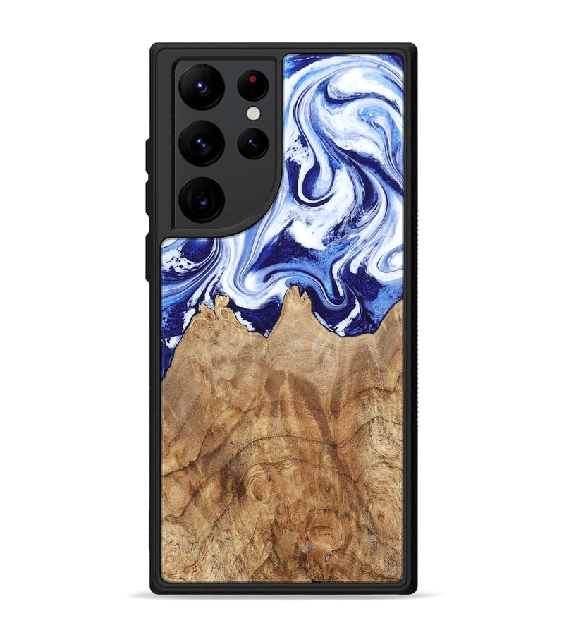 Galaxy S22 Ultra Wood Phone Case - Maybell (Blue, 800805)
