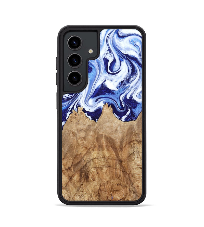 Galaxy S24 Wood Phone Case - Maybell (Blue, 800805)