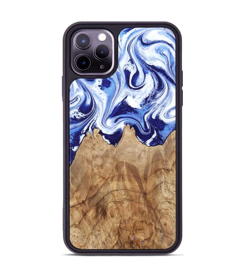 iPhone 11 Pro Max Wood Phone Case - Maybell (Blue, 800805)