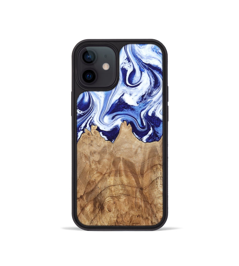 iPhone 12 mini Wood Phone Case - Maybell (Blue, 800805)
