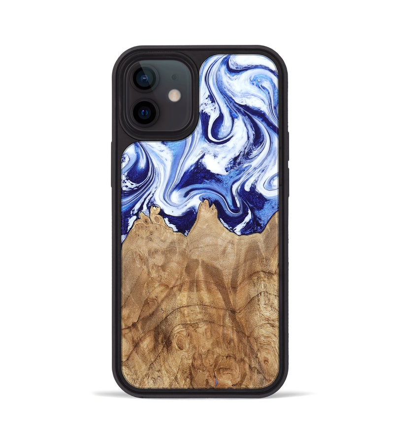 iPhone 12 Wood Phone Case - Maybell (Blue, 800805)