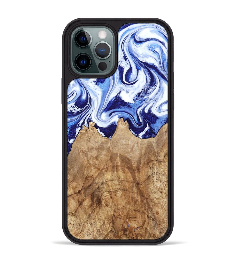 iPhone 12 Pro Max Wood Phone Case - Maybell (Blue, 800805)