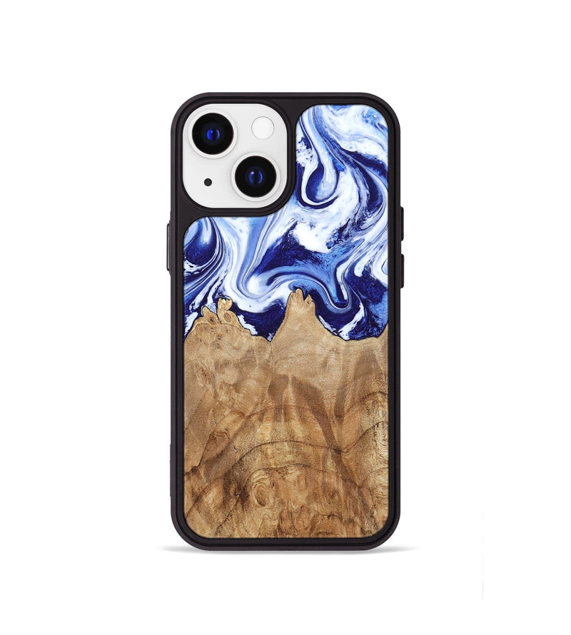 iPhone 13 mini Wood Phone Case - Maybell (Blue, 800805)