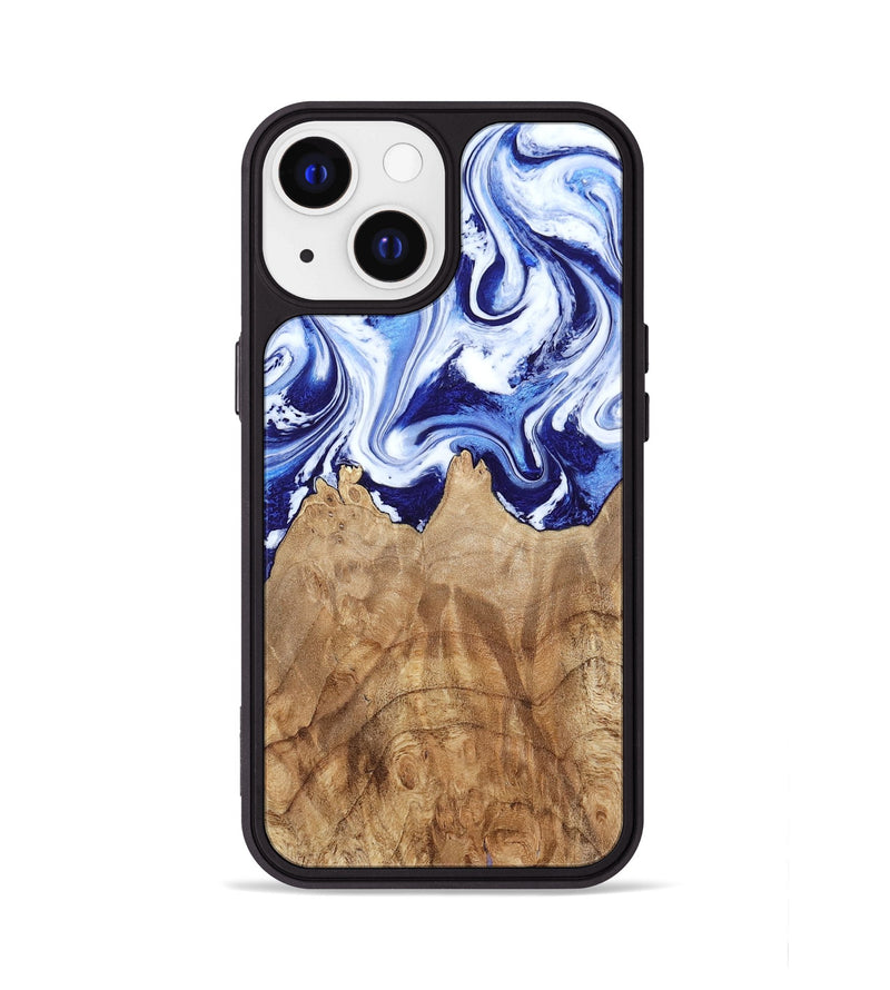 iPhone 13 Wood Phone Case - Maybell (Blue, 800805)