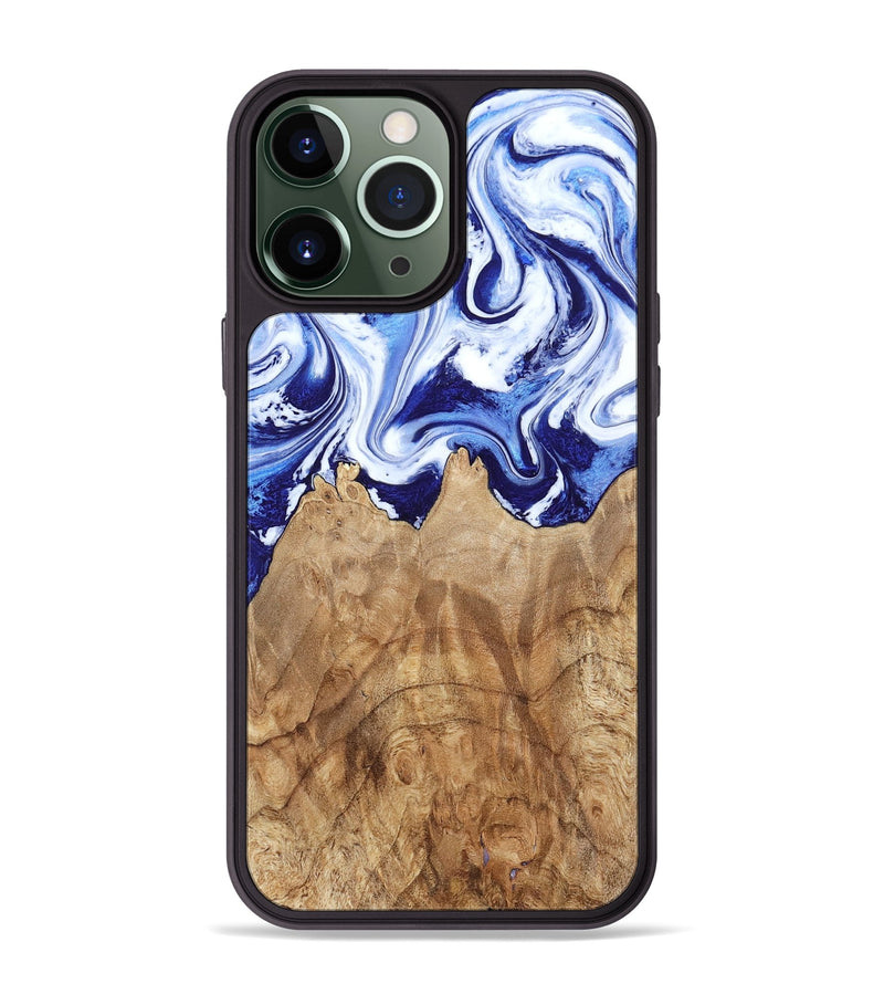 iPhone 13 Pro Max Wood Phone Case - Maybell (Blue, 800805)