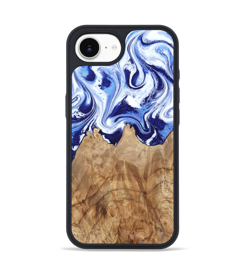 iPhone 16e Wood Phone Case - Maybell (Blue, 800805)