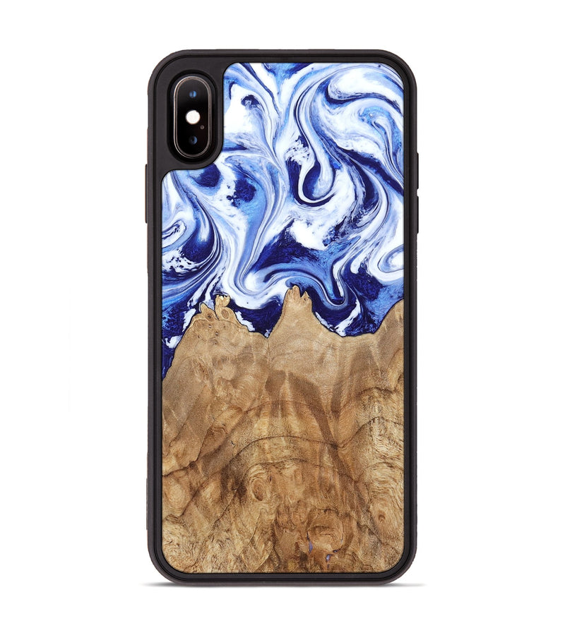 iPhone Xs Max Wood Phone Case - Maybell (Blue, 800805)