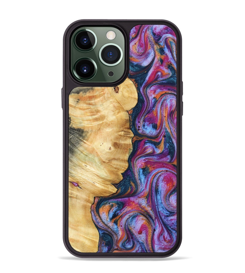 iPhone 13 Pro Max Wood Phone Case - Marisol (Blue, 800807)