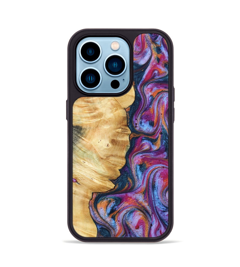 iPhone 14 Pro Wood Phone Case - Marisol (Blue, 800807)