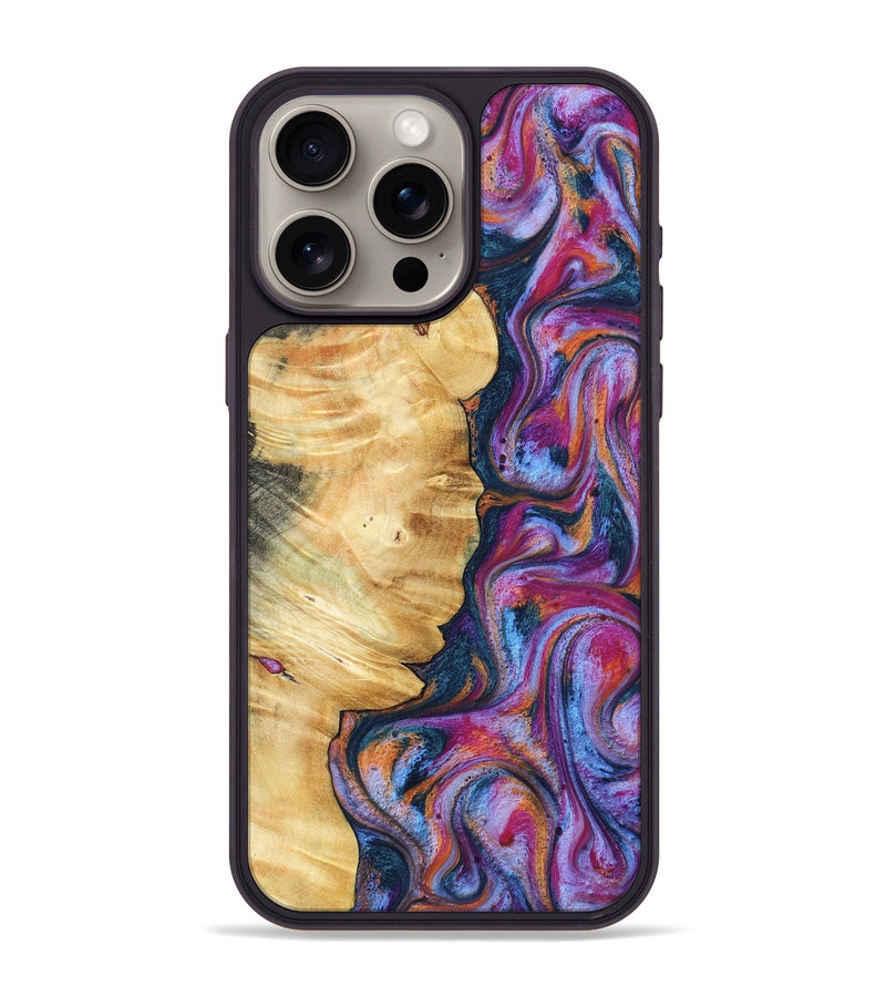 iPhone 15 Pro Max Wood Phone Case - Marisol (Blue, 800807)