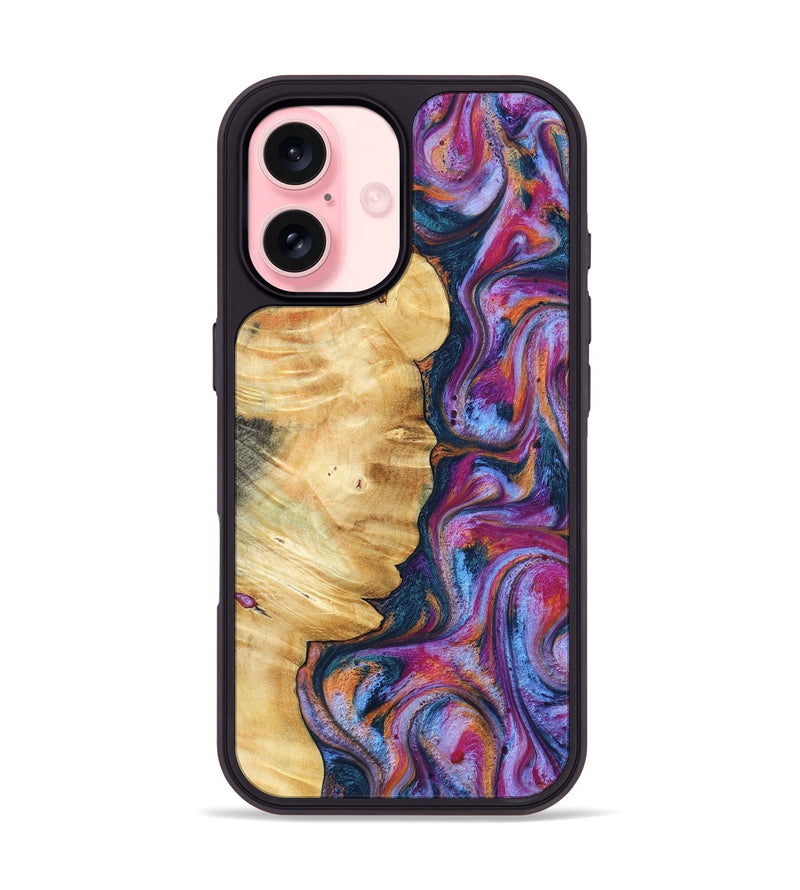 iPhone 16 Wood Phone Case - Marisol (Blue, 800807)