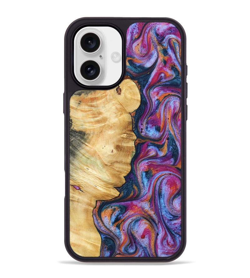 iPhone 16 Plus Wood Phone Case - Marisol (Blue, 800807)