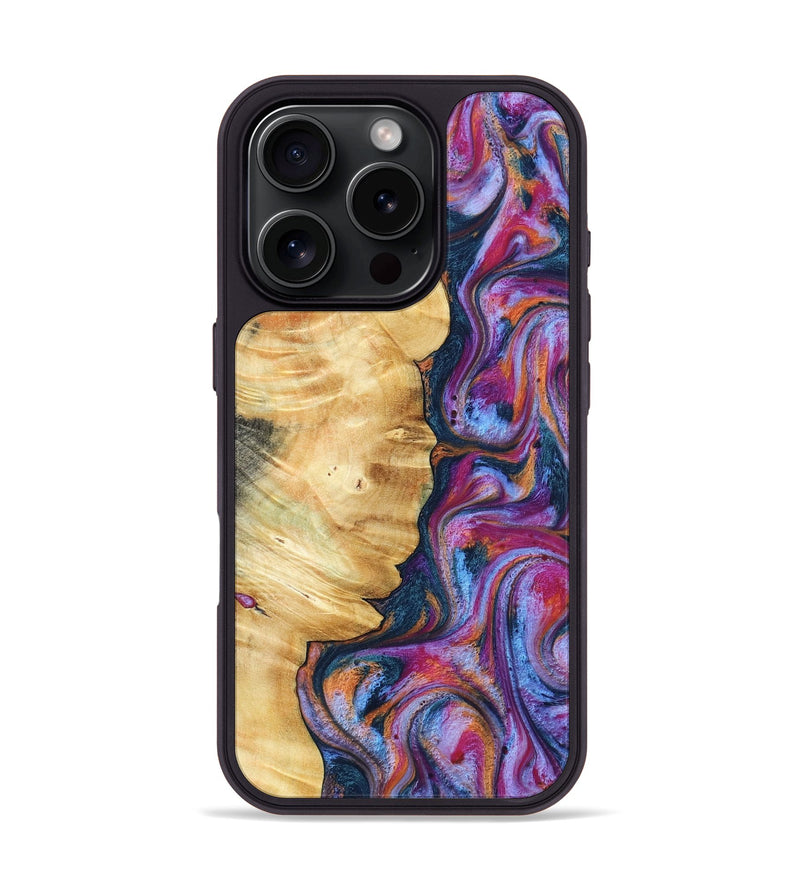 iPhone 16 Pro Wood Phone Case - Marisol (Blue, 800807)