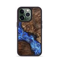 iPhone 13 Pro Wood Phone Case - Johnie (Blue, 800809)