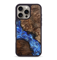 iPhone 16 Pro Max Wood Phone Case - Johnie (Blue, 800809)