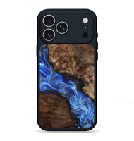 iPhone 17 Pro Max Wood Phone Case - Johnie (Blue, 800809)
