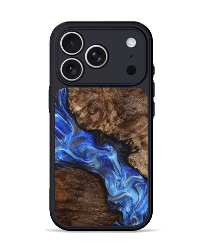 iPhone 17 Pro Wood Phone Case - Johnie (Blue, 800809)