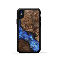 iPhone Xs Wood Phone Case - Johnie (Blue, 800809)