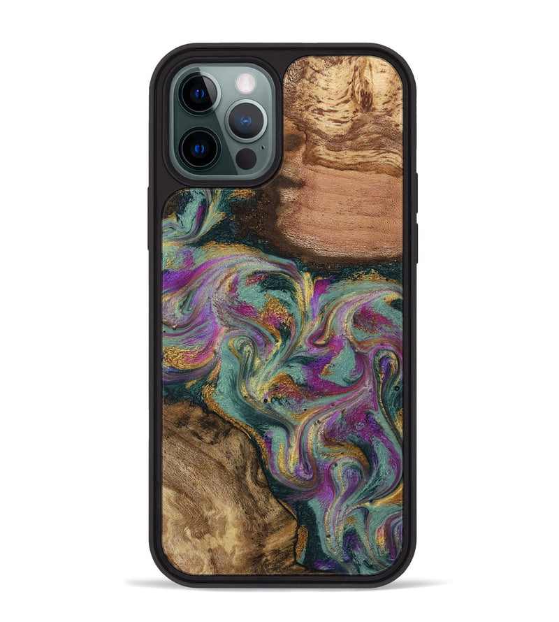 iPhone 12 Pro Max Wood Phone Case - Dayna (Green, 800814)