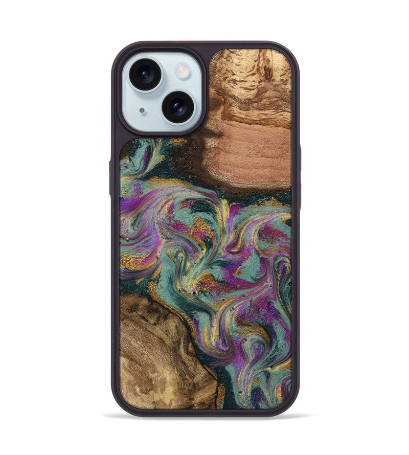 iPhone 15 Wood Phone Case - Dayna (Green, 800814)
