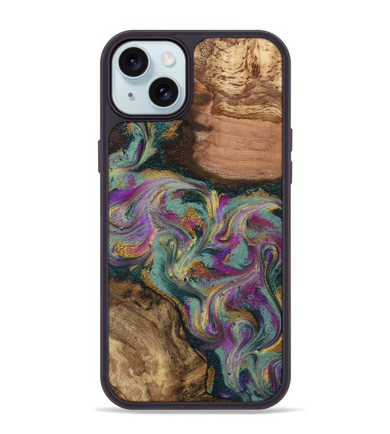 iPhone 15 Plus Wood Phone Case - Dayna (Green, 800814)