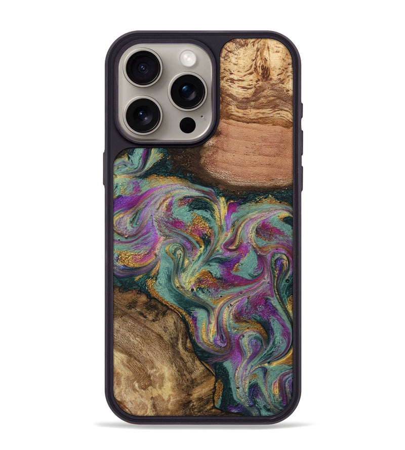 iPhone 15 Pro Max Wood Phone Case - Dayna (Green, 800814)