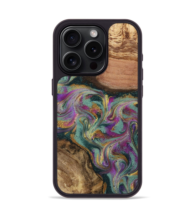 iPhone 15 Pro Wood Phone Case - Dayna (Green, 800814)