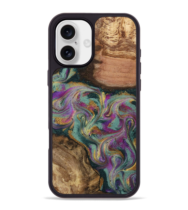 iPhone 16 Plus Wood Phone Case - Dayna (Green, 800814)