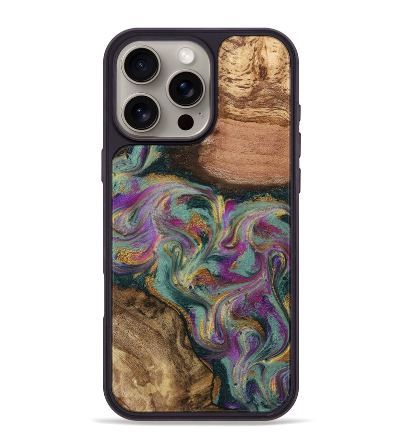 iPhone 16 Pro Max Wood Phone Case - Dayna (Green, 800814)