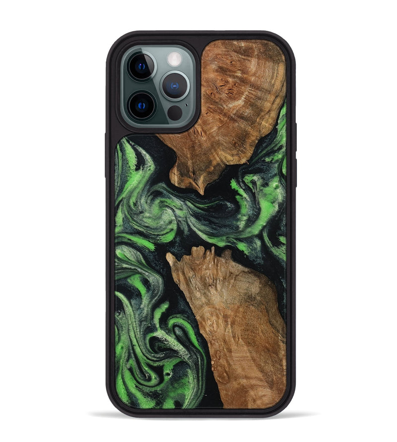 iPhone 12 Pro Max Wood Phone Case - Andre (Green, 800815)