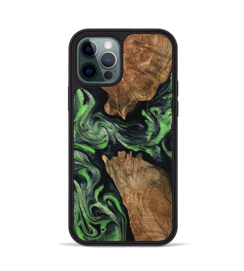 iPhone 12 Pro Wood Phone Case - Andre (Green, 800815)