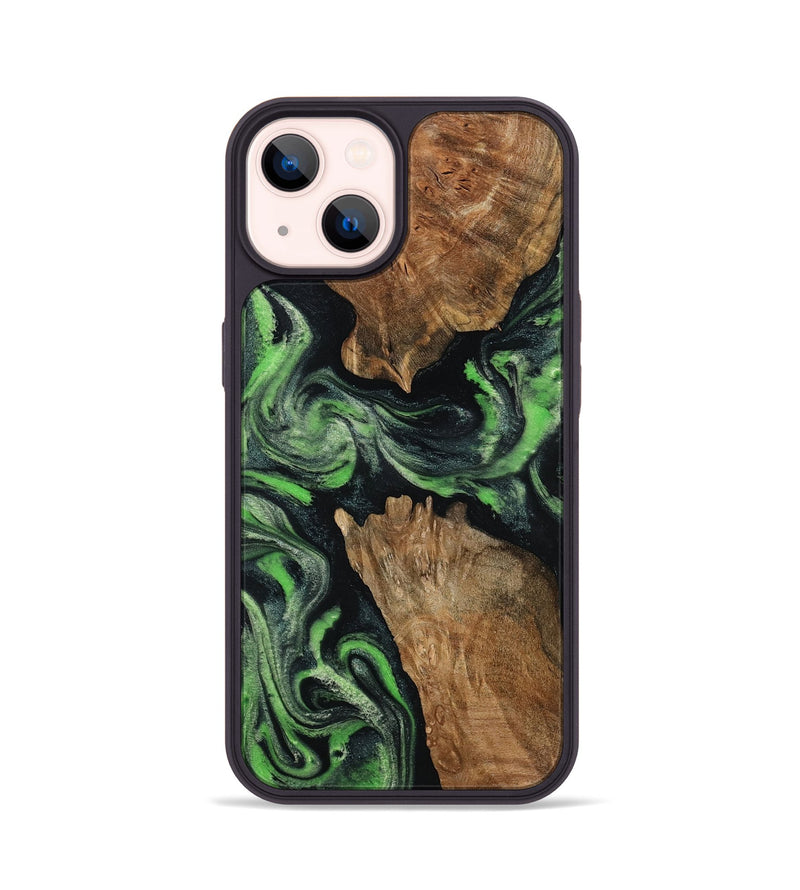 iPhone 14 Wood Phone Case - Andre (Green, 800815)