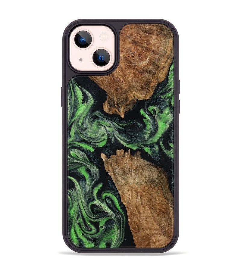 iPhone 14 Plus Wood Phone Case - Andre (Green, 800815)