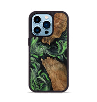 iPhone 14 Pro Wood Phone Case - Andre (Green, 800815)
