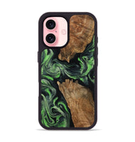 iPhone 16 Wood Phone Case - Andre (Green, 800815)