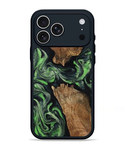 iPhone 17 Pro Max Wood Phone Case - Andre (Green, 800815)