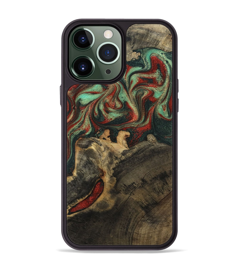 iPhone 13 Pro Max Wood Phone Case - Daron (Green, 800816)