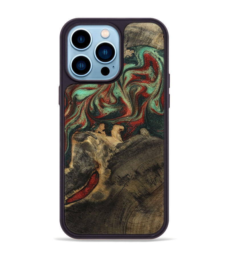 iPhone 14 Pro Max Wood Phone Case - Daron (Green, 800816)