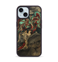 iPhone 15 Wood Phone Case - Daron (Green, 800816)