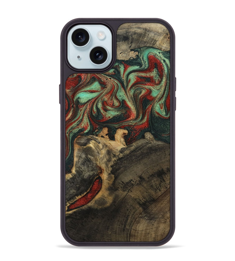iPhone 15 Plus Wood Phone Case - Daron (Green, 800816)
