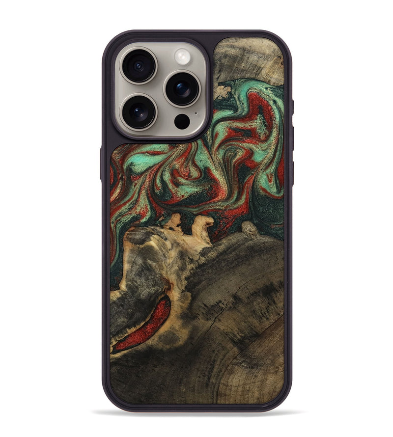 iPhone 15 Pro Max Wood Phone Case - Daron (Green, 800816)