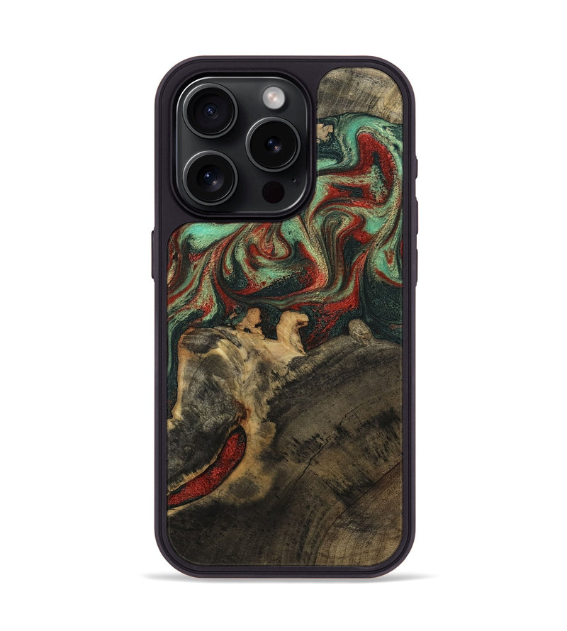 iPhone 15 Pro Wood Phone Case - Daron (Green, 800816)