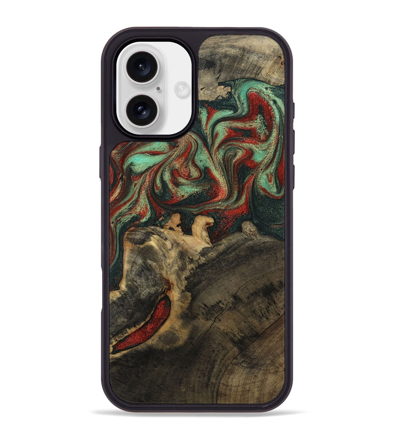iPhone 16 Plus Wood Phone Case - Daron (Green, 800816)