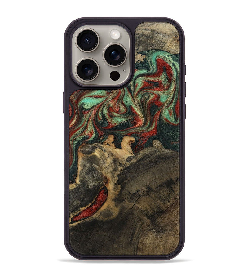 iPhone 16 Pro Max Wood Phone Case - Daron (Green, 800816)