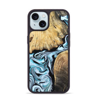 iPhone 15 Wood Phone Case - Rick (Blue, 800826)