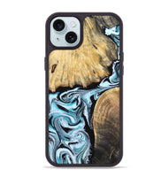 iPhone 15 Plus Wood Phone Case - Rick (Blue, 800826)