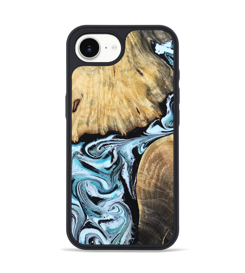 iPhone 16e Wood Phone Case - Rick (Blue, 800826)